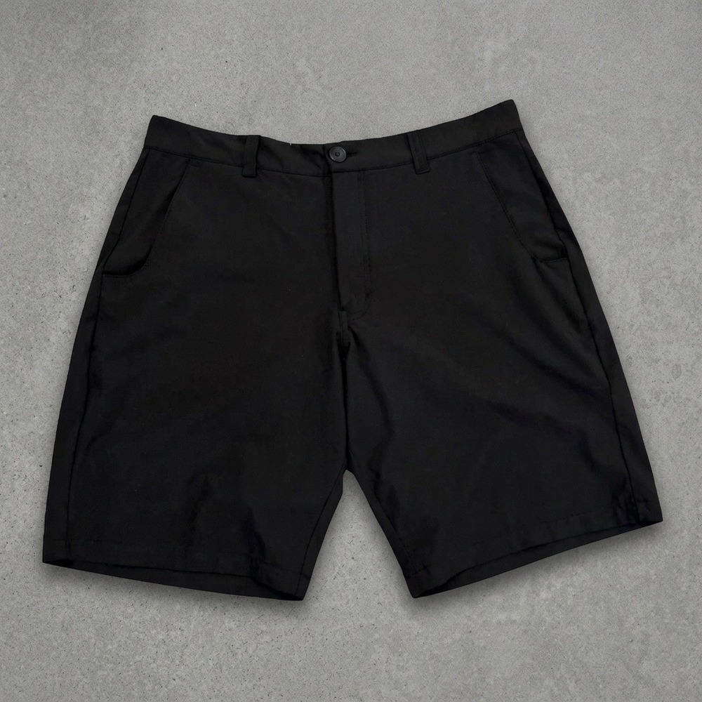 Coastaoro Black Golf Shorts Men's 36 Stretch Flat Front 8 Inseam